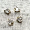 Zircon heart copper gold-plated color-retaining zirconium heart pendant, diy necklace, bracelet, accessory, pendant, earring Item Picture
