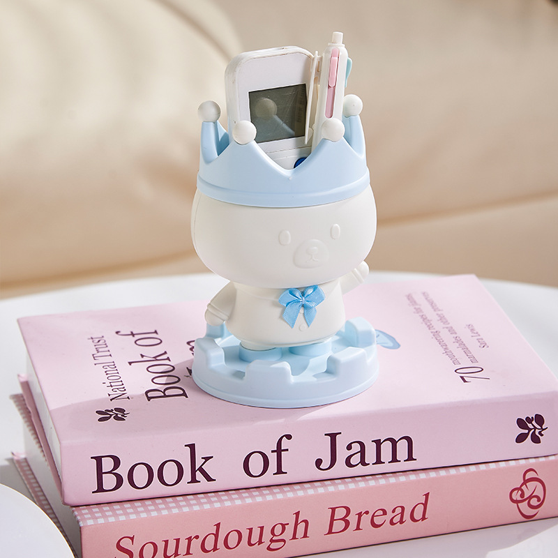 New product S81-387 Creative student dormitory desktop, popular crown pen holder, cute cartoon for students' birthdays details Picture