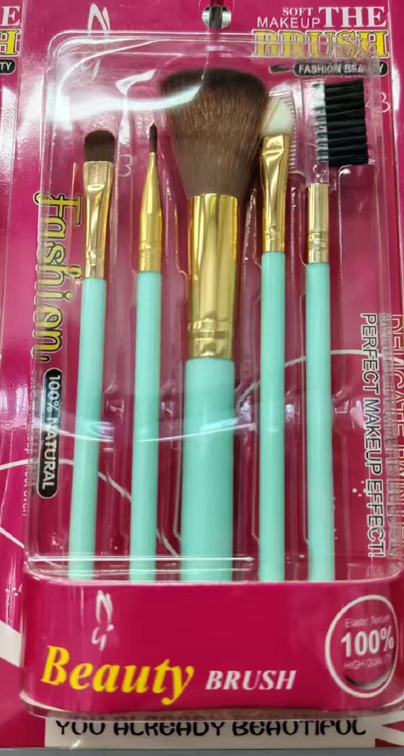 5支化妆刷套装散粉刷眼影刷唇刷眉刷，海绵刷