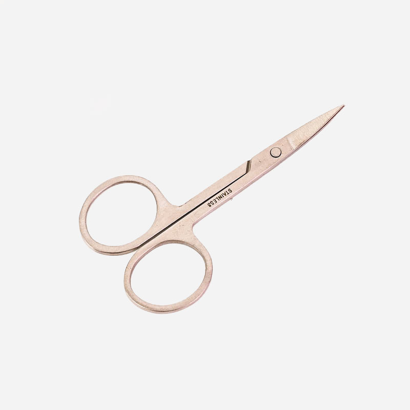 现货批发不锈钢修眉剪修眉毛剪美容专用a剪胡须小剪刀圆头鼻毛剪