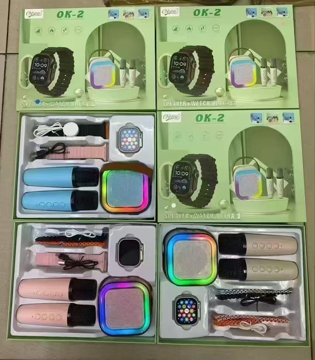 OK-2智能手表男多功能女蓝牙音响二合一长续航跨境爆款心率血压新