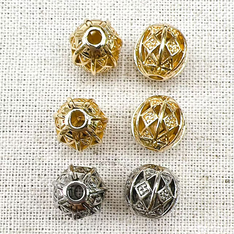 Versatile high color retention copper gold-plated spacer beads, spacer pendants, loose beads, bracelets, necklaces, beads, diy accessory materials, beads