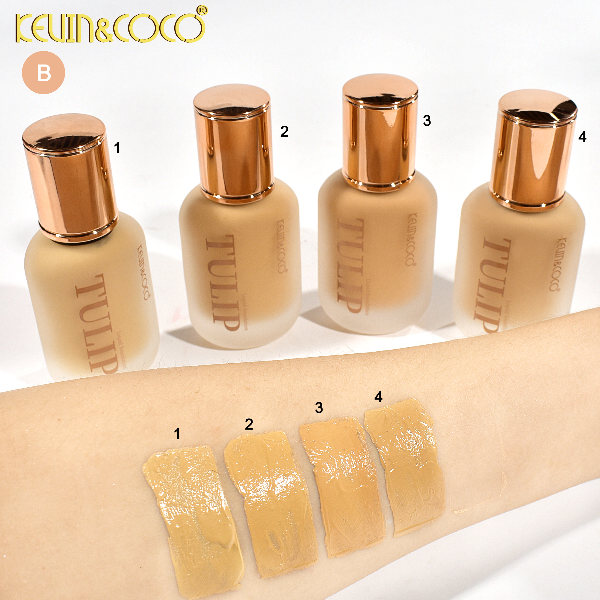 KEVIN&COCO Gilt foundation provides long-lasting concealer that doesn't smure and is suitable for dry and oily skin to control oil and maintain makeup Application Scenario