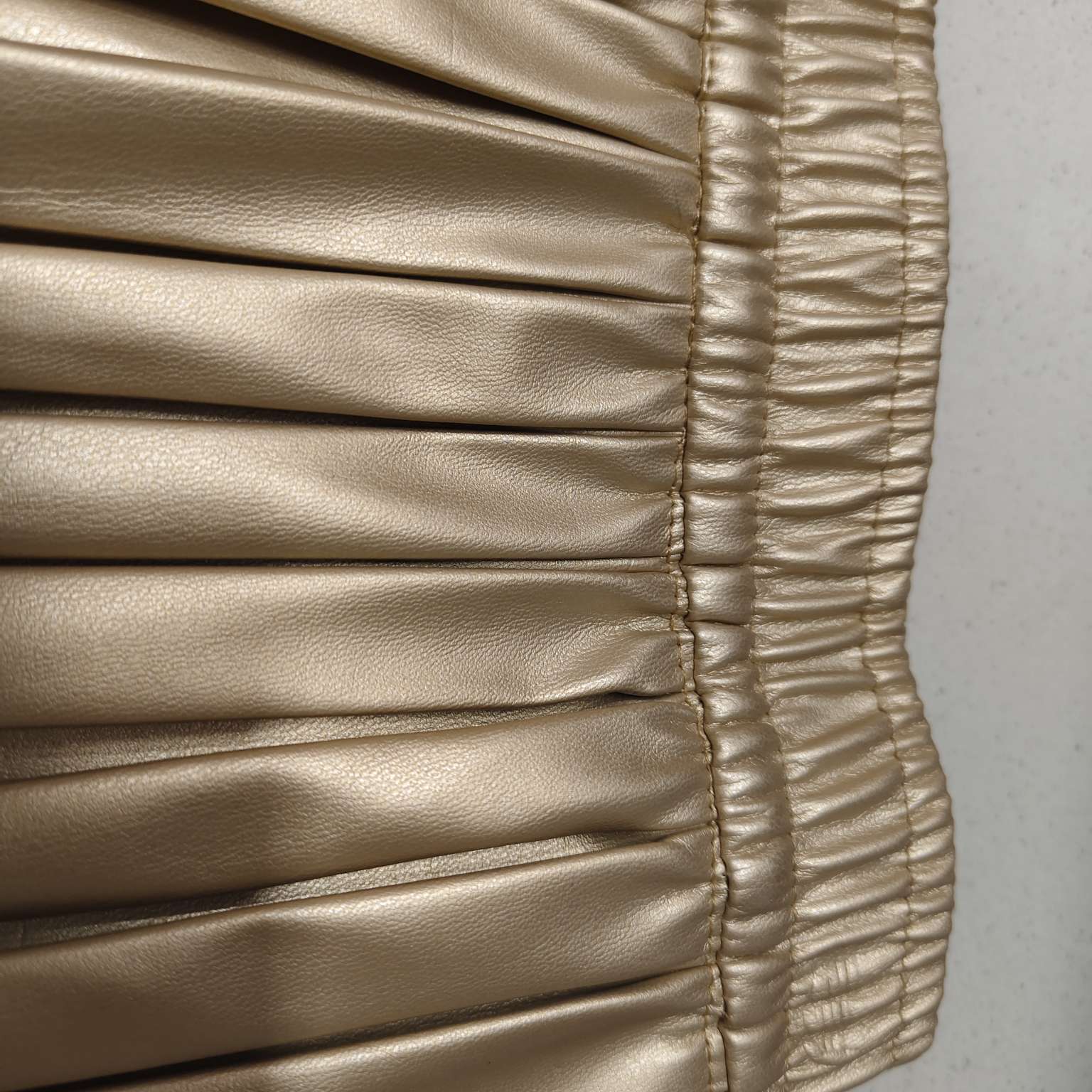 Girls' autumn PU pleated skirt女童春秋PU皮细百褶短裙韩版时尚松紧高腰A字防走光儿童皮裙详情图6