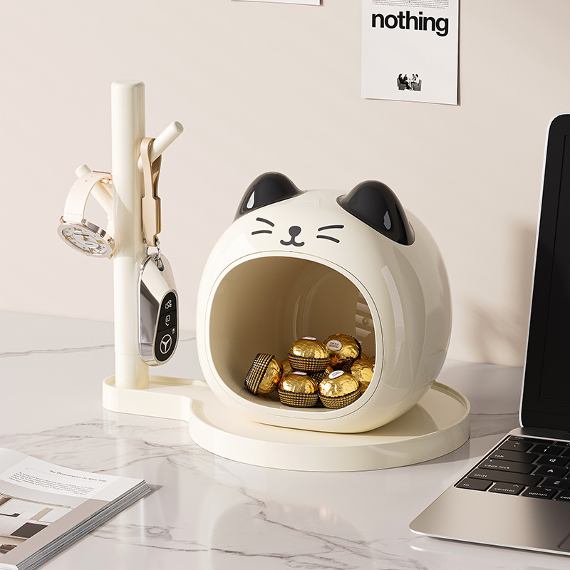D47-1099 Cute Cat Keychain Storage Box, Key Storage, Ornament Rack, Adorable Branch Storage Rack