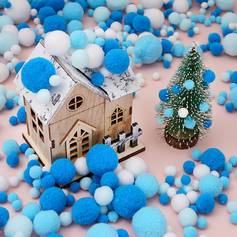 彩色涤纶高弹力毛绒球玩具diy饰品配件手工制作毛绒玩偶装饰材料