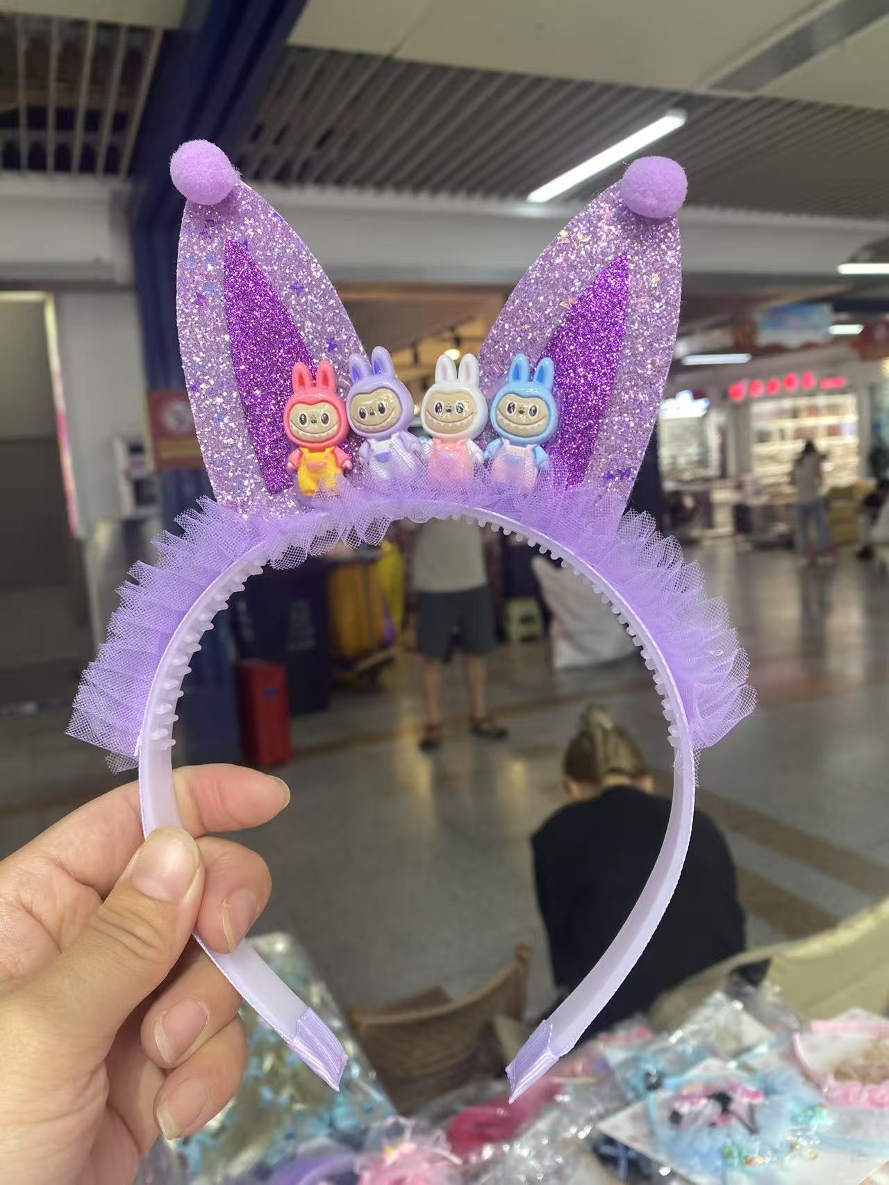 Korean-style women's spliced hair bands, children's colorful plastic headwear, hair clips, headwear, women's hair bands, girls' hair bands, fashionable and versatile details Picture