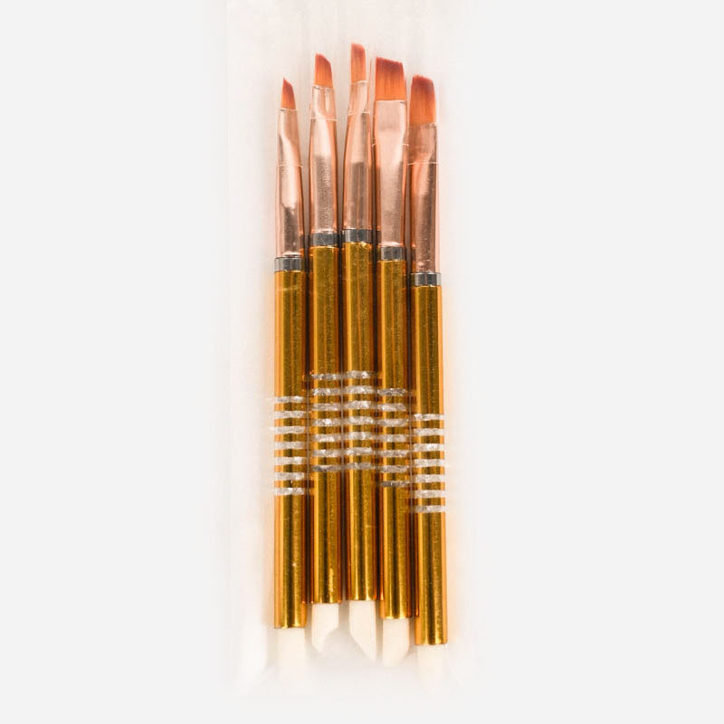 美甲笔工具用品雕刻压花笔美甲胶头笔 双头点花点钻笔点刷笔