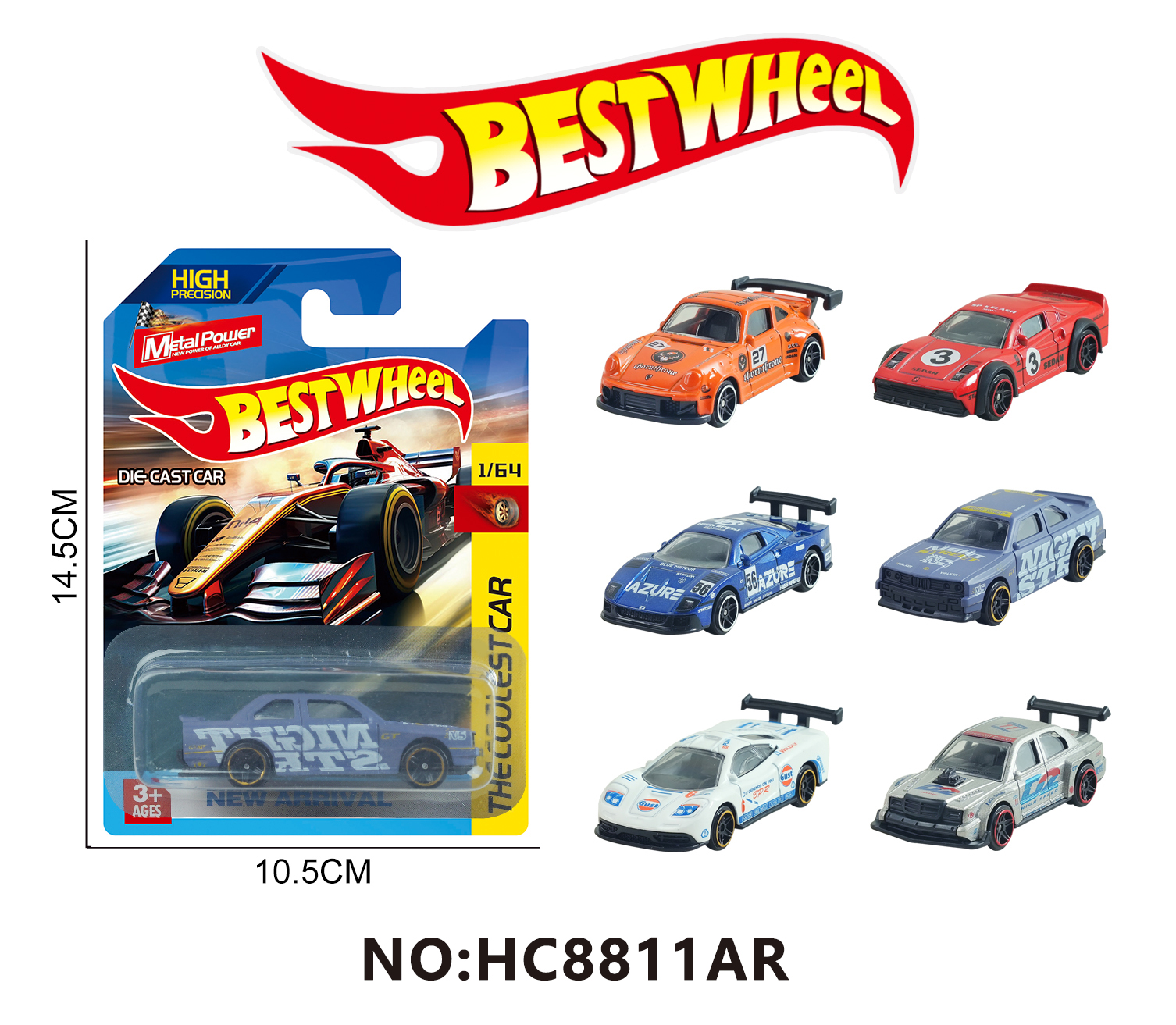 TJ95436 1:64 alloy car (racing car, sports car, muscle car) suction plate