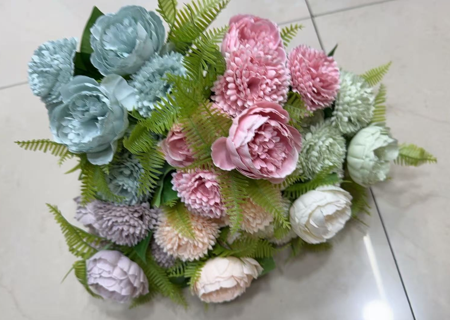 仿真手捧花满天星玫瑰婚庆蝴蝶结婚礼布置婚礼用花装饰品 YL2025-59