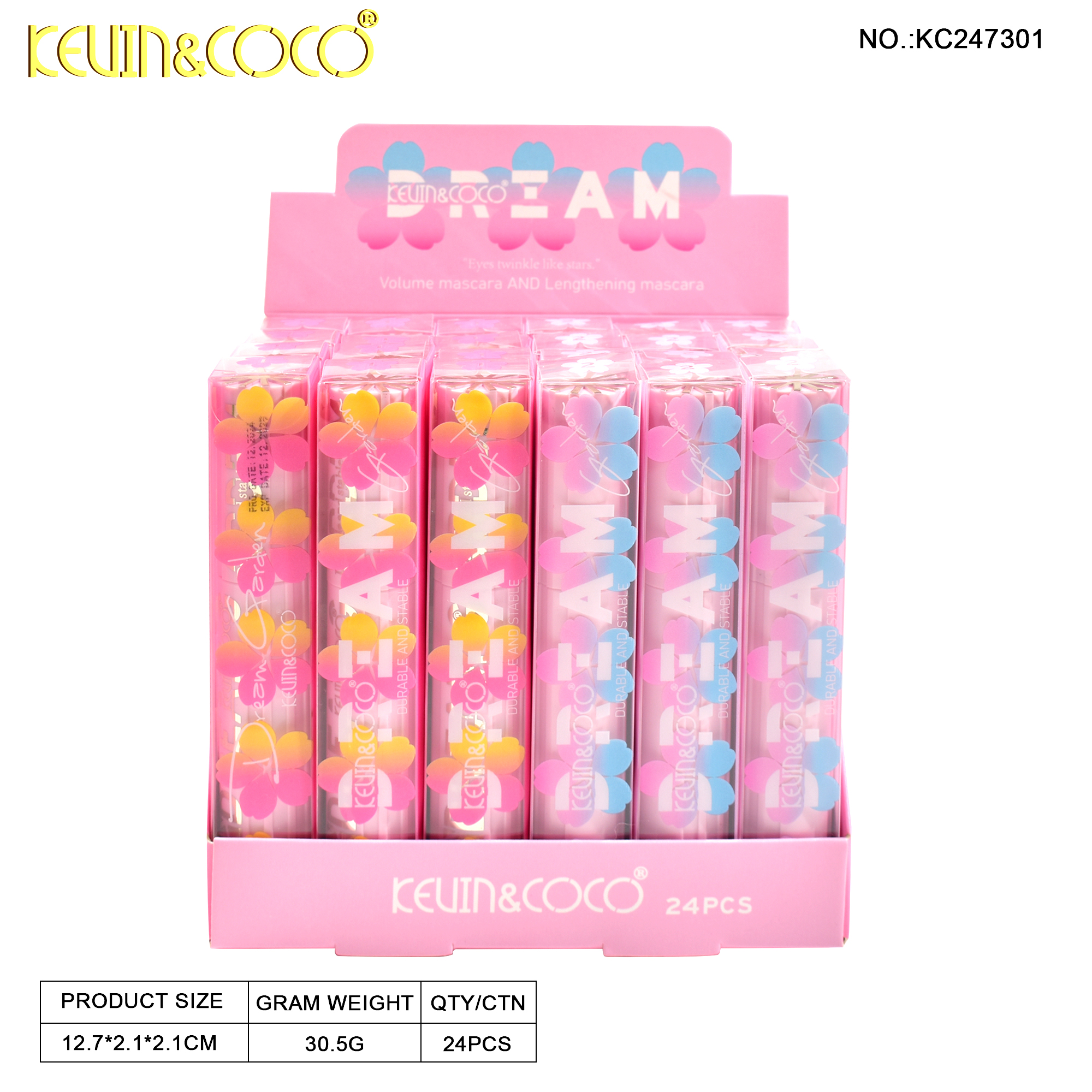 KEVIN&COCO Waterproof, Slender, Curly and non-smudge mascara cream