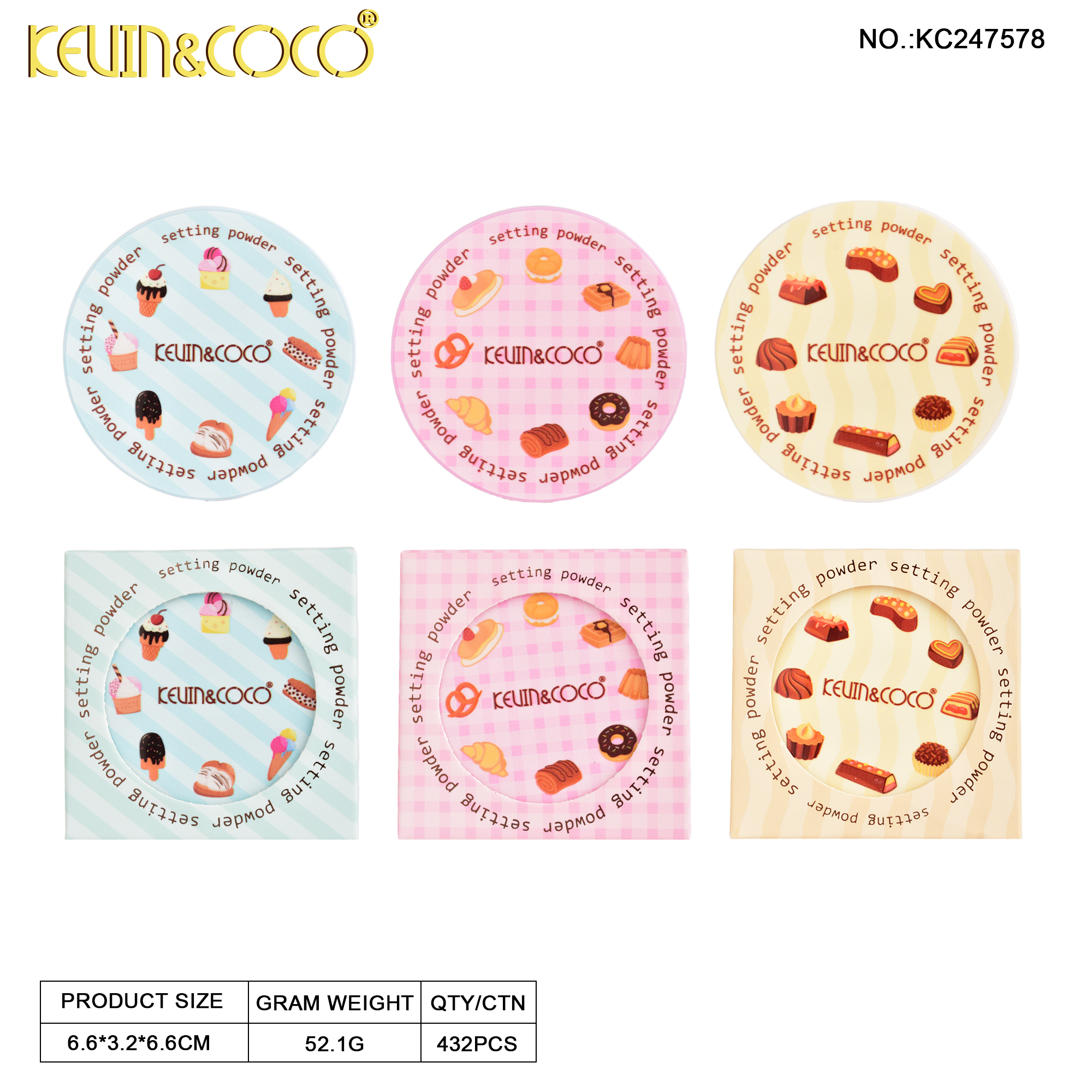 KEVIN&COCO Setting powder, loose powder, Loose Powder, Long-lasting Oil Control Loose Powder Item Picture