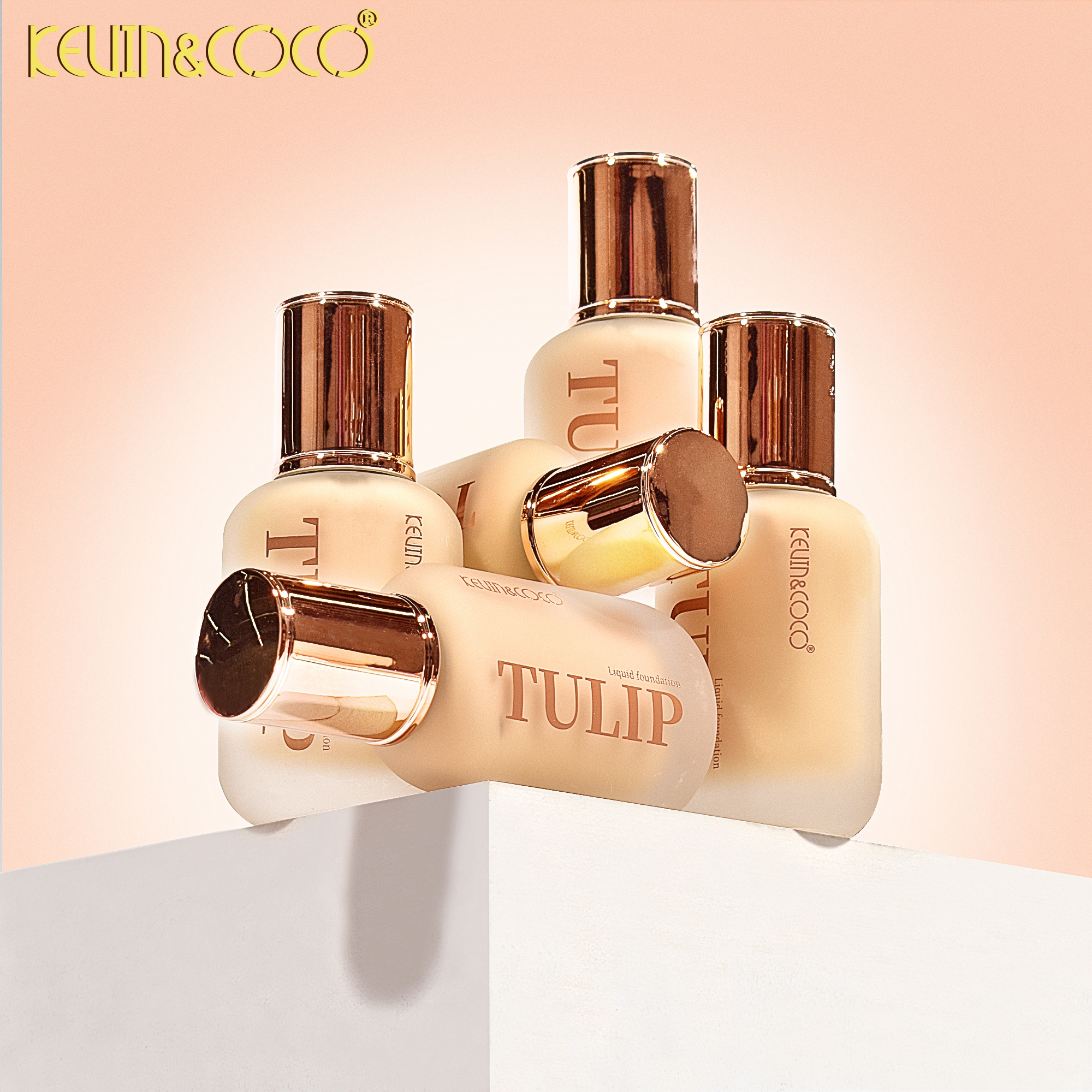 KEVIN&COCO Gilt foundation provides long-lasting concealer that doesn't smure and is suitable for dry and oily skin to control oil and maintain makeup details Picture