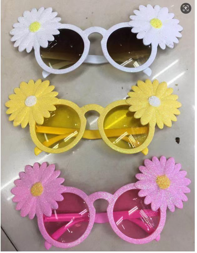 派对眼镜太阳花眼镜眼镜生日仙女棒圣诞节装饰配饰炫彩发光产品仙女棒生日圣诞眼镜