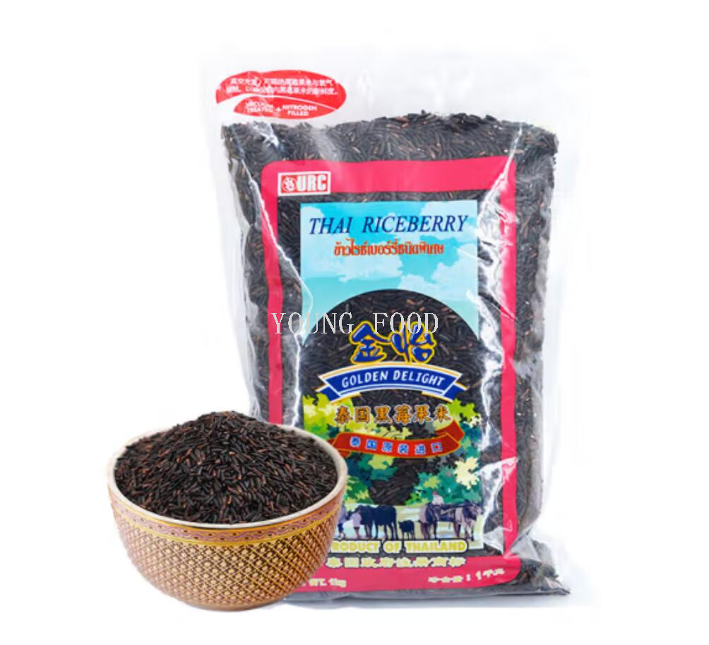 包邮批发！进口大米金怡泰国黑莓果米/真空1kg优质香米百货详情2