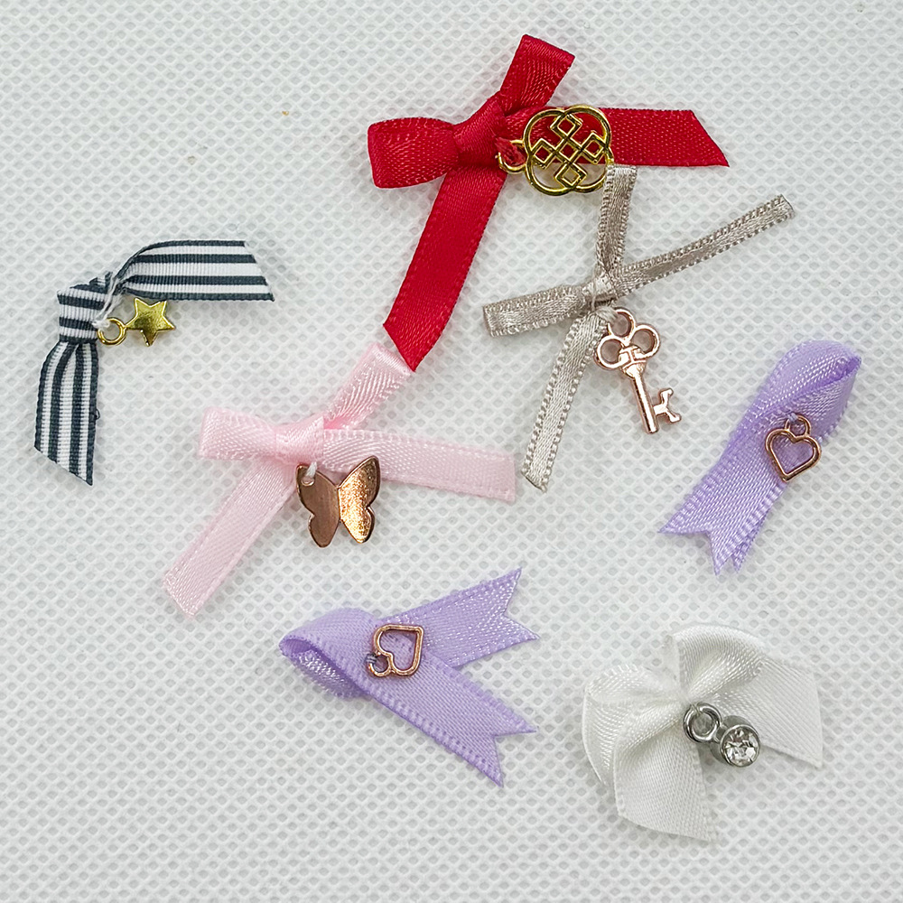 嘉华 批发内衣服装辅料丝带蝴蝶结 玫瑰花装饰丝带花仔 手打结蝴蝶结配件