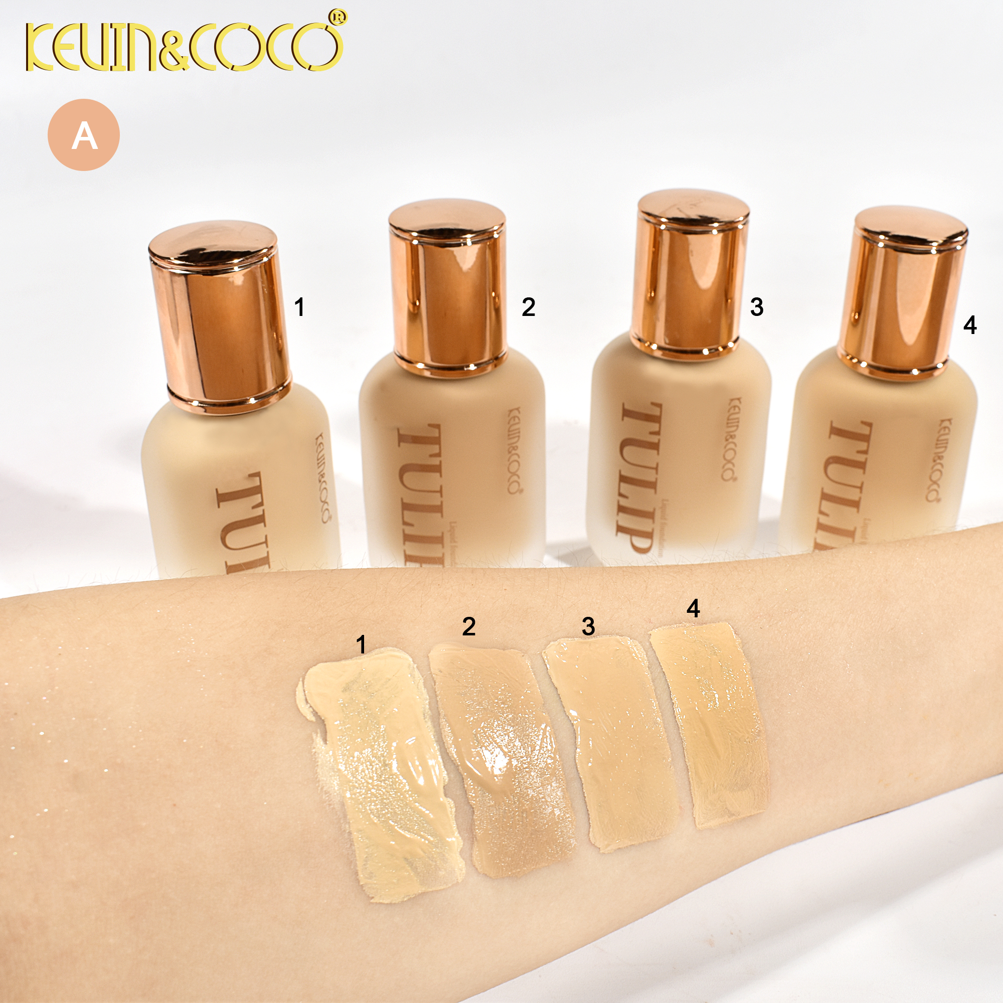 KEVIN&COCO Gilt foundation provides long-lasting concealer that doesn't smure and is suitable for dry and oily skin to control oil and maintain makeup Specification image