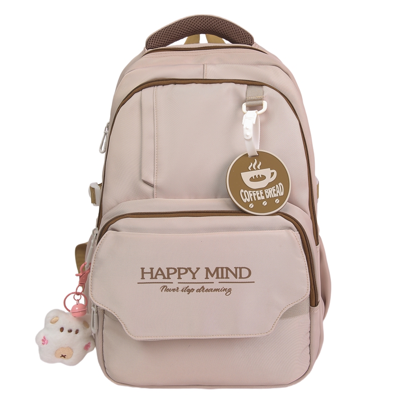 休闲双肩包书包大容量耐用旅行背包男女同款双肩背包跨境新款双肩背包时尚挂件学生书包时尚潮流中学生书包新款批发减压防水书包