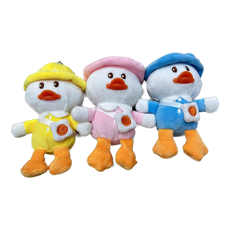 Hat wearing, schoolbag carrying, anthropomorphic duck, plush toy, creative doll, cartoon peripheral pendant, plush doll pendant, keychain, cloth doll pendant, cute decoration gift, claw machine factory direct sales Item Picture