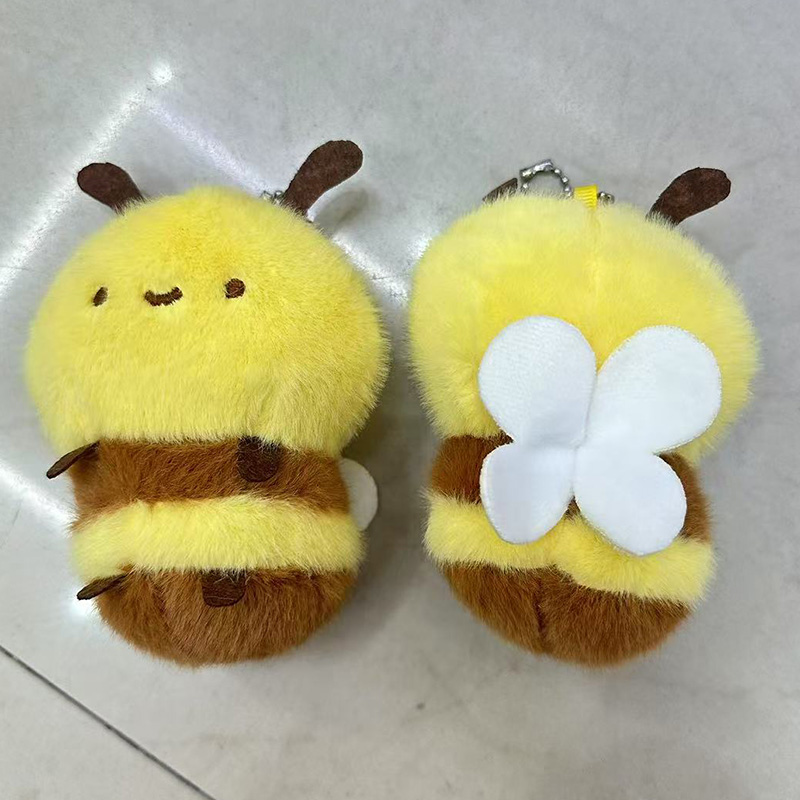 Gorda miel abeja animal peluche souvenir muñeca creativa colgante de perimetro de dibujos animados colgante de peluche llavero muppet colgante adorable decoración clip de regalo máquina de muñeca fábrica venta directa details Picture