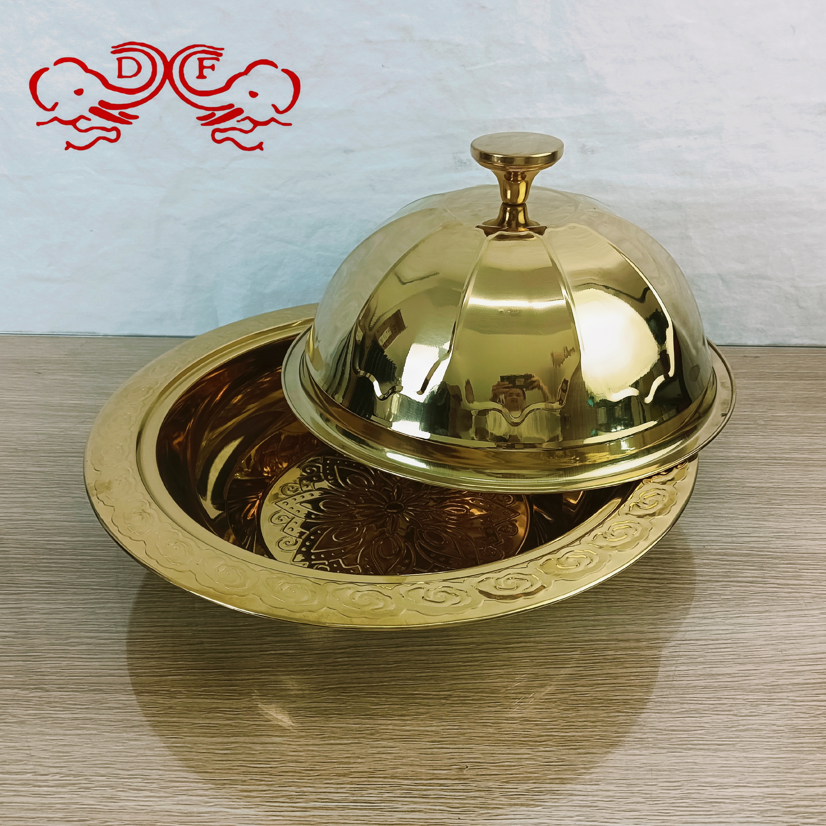 DF99955 الأغطية المصنوعة من الفولاذ غير القابل للصدأ المغلفة بالذهب والفضة، أغطية الأغطية المصنوعة من البسكويت بالفواكه Item Picture