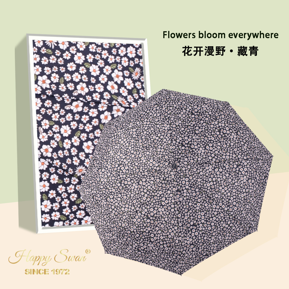 Xingbao Umbrella 3132A Small Floral three-fold Umbrella, semi-automatic opening and closing umbrella, Windproof Folding umbrella wholesale Specification image