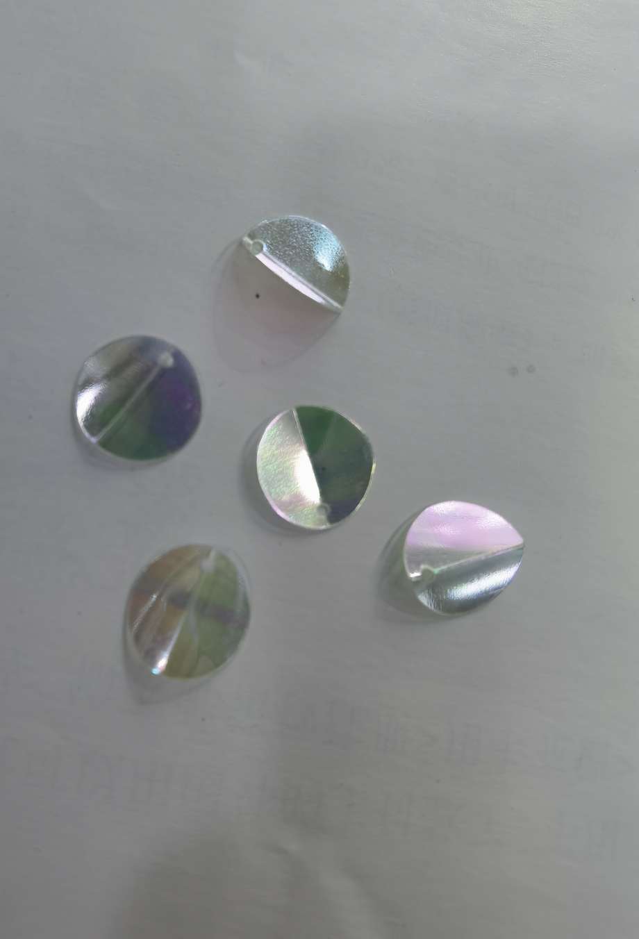 12mm folding and hanging iridesy AB sequin, suitable for earrings, floral decorations, shoe accessories, tassels, toys, handicrafts and other series of sequin accessories, pet eco-friendly, Jincan 152 pic 2