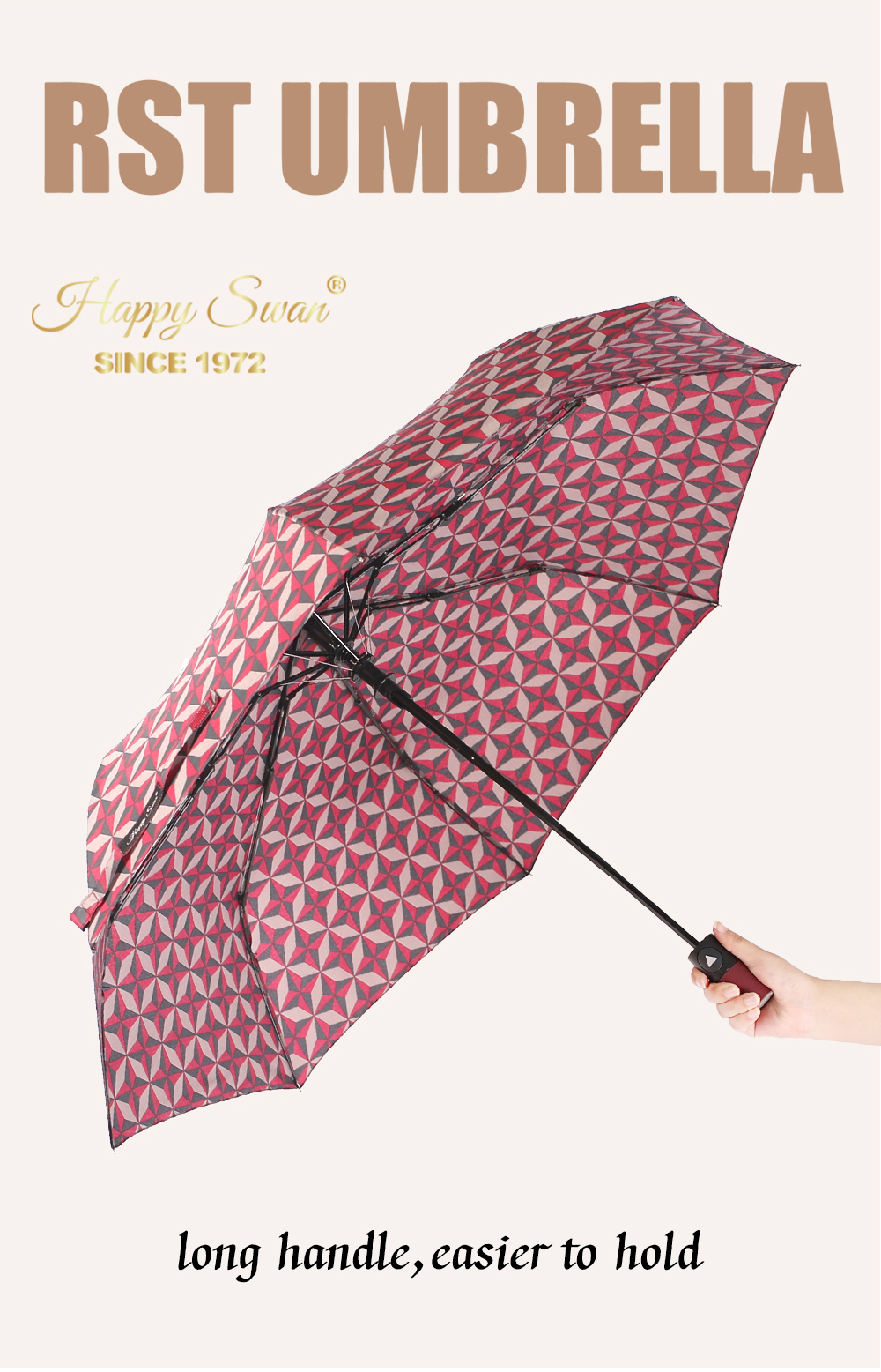 星宝伞3561A格纹半自动雨伞防风晴雨伞三折外贸雨伞抗风雨伞详情10