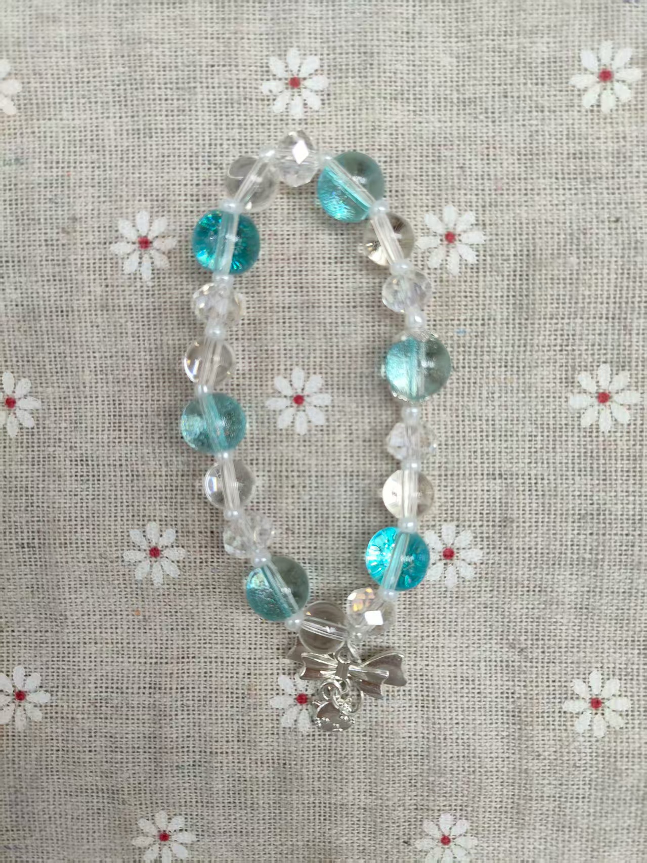 New high-end crystal and glass beaded bracelet, exquisite small gift bracelet for couples and best friends, simple Instagram jewelry