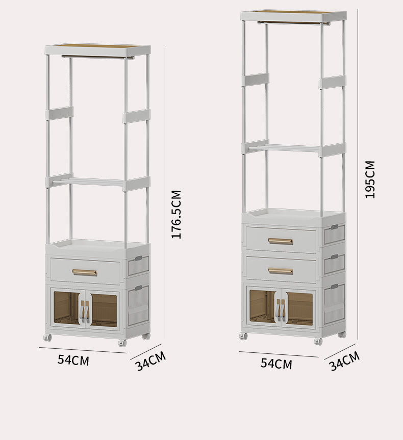 2025新款敞开式可移动折叠收纳塑料衣帽柜【更多规格欢迎进店咨询】详情4