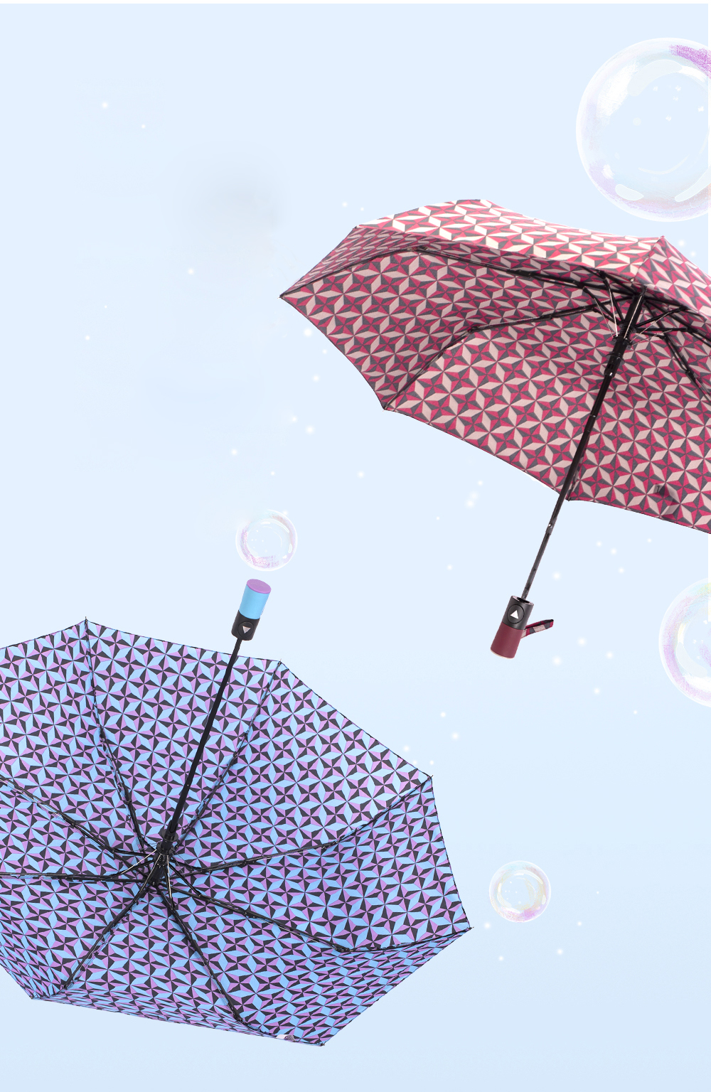 星宝伞3561A格纹半自动雨伞防风晴雨伞三折外贸雨伞抗风雨伞详情6
