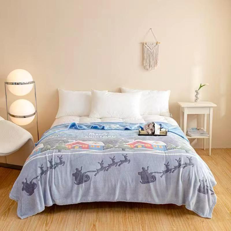 家纺法兰绒毯婴儿结婚圣诞航空被子库存多款柔软保暖厚实家用毯子详情图16