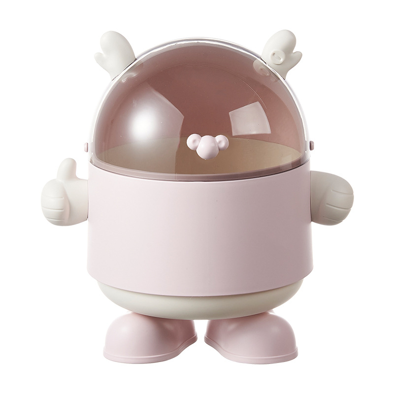 S81-386 Cute Trash can Flip Lid Storage box with lid mini trash can for home desktop clutter storage Item Picture