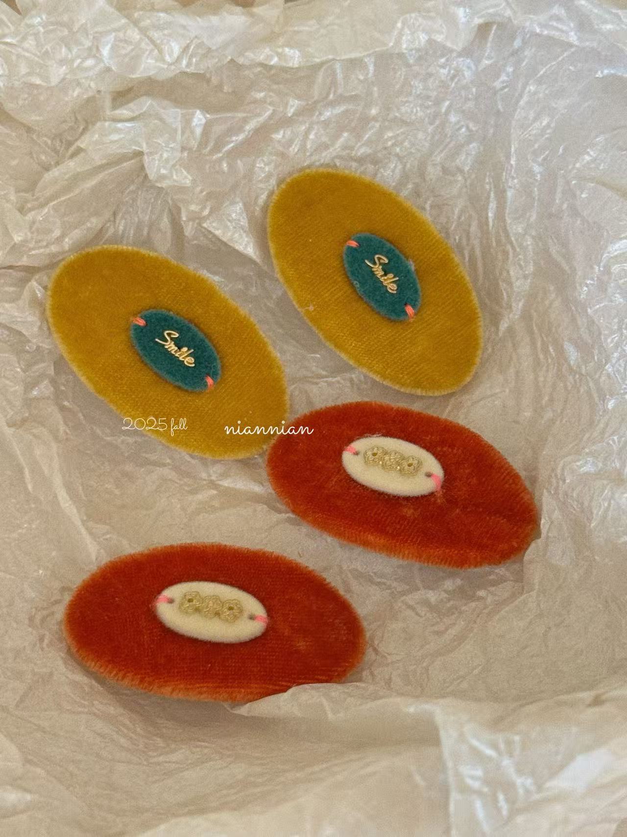 New velvet hair clips, cute bb clips, 2025 new bangs front broken forehead hair clips, headwear, women's side clips details Picture