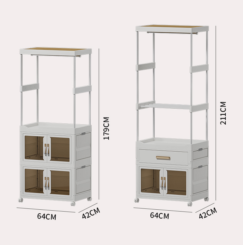 2025新款敞开式可移动折叠收纳塑料衣帽柜【更多规格欢迎进店咨询】详情2