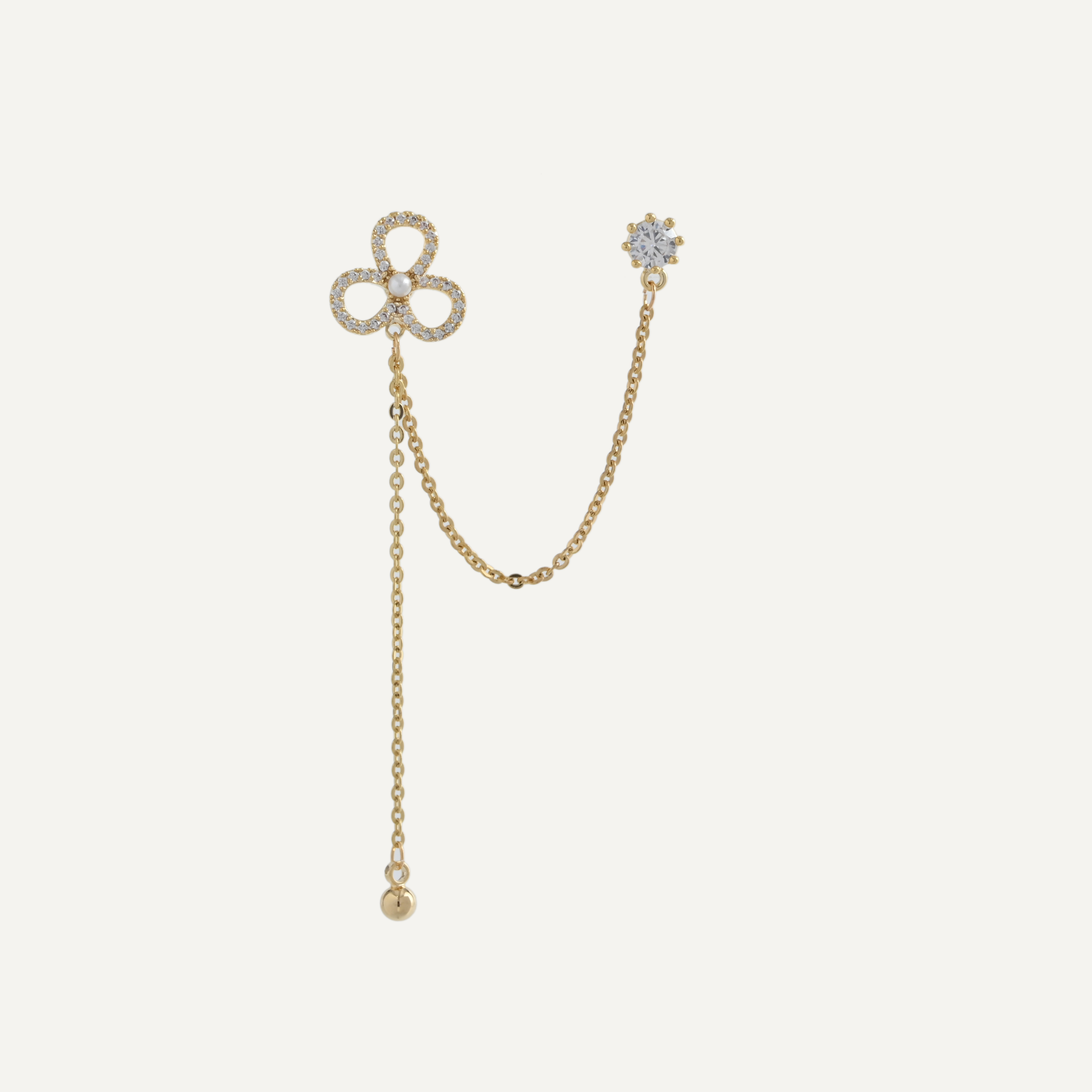 Xuhui brand exquisite and light luxury copper plated with real gold and inlaid with zircon 925 silver needle cloverleaf ear studs and ear hooks Application Scenario