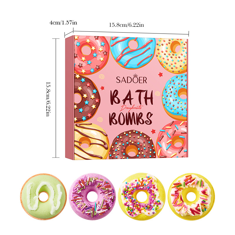 Full English SADOER macaron donut Bath salt ball set, body cleaning bath salt ball cross-border export wholesale Item Picture