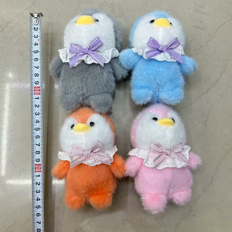 Embroidered Bow Tie, Lace, Penguin Plush Toy, Anthropomorphic Toy, Creative Doll, Cartoon Peripheral Pendant, Plush Toy Pendant, Keychain, Cloth Doll Pendant, Cute Decoration Gift, Claw Machine Factory Direct Sales Specification drawing