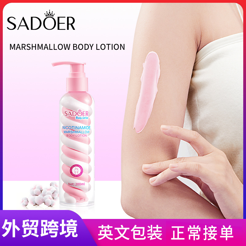 SADOER Nicotinamide Marshmallow Body Lotion for moisturizing, hydrating, even, smooth and beautiful cross-border wholesale full figure