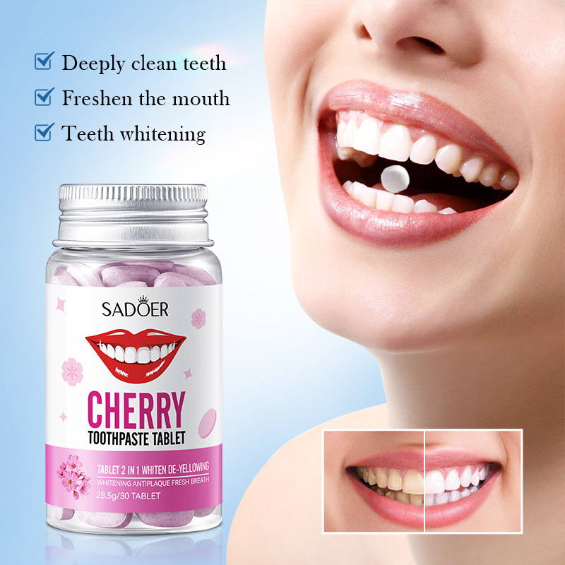 SADOER Cherry Blossom Whitening and Yellowing Solid Toothpaste Series for teeth cleaning cross-border export wholesale Item Picture
