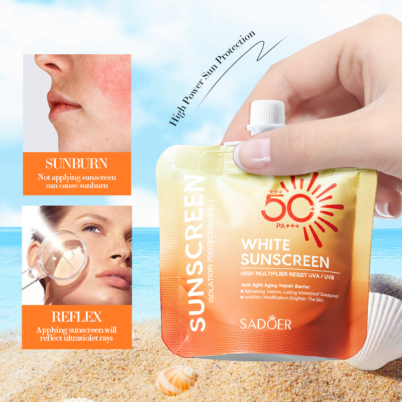 Cross-border export wholesale of SADOER high-SPF sunscreen, non-greasy sunscreen lotion Application Scenario