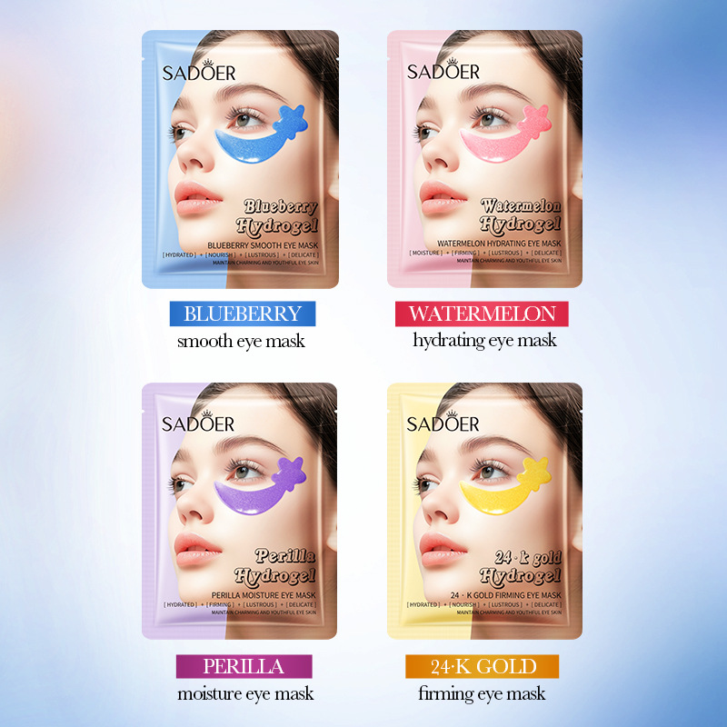 Full English SADOER Blueberry Watermelon Smooth Eye Mask Moisturizing and Nourishing Eye Patch Cross-border export wholesale full figure