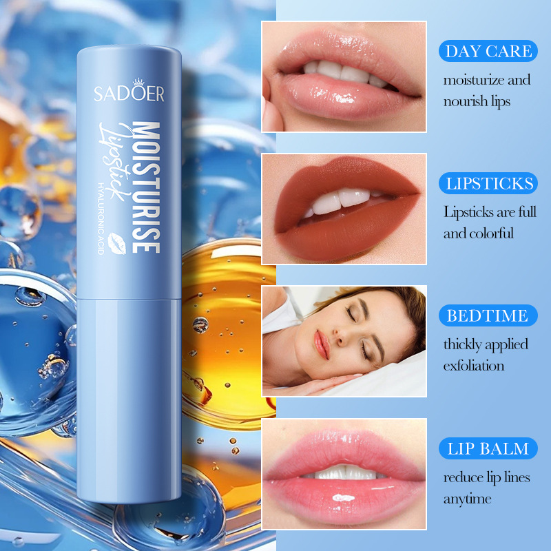 All-english SADOER hyaluronic acid lip balm for autumn and winter hydrating and moisturizing Lip balm cross-border export wholesale details Picture