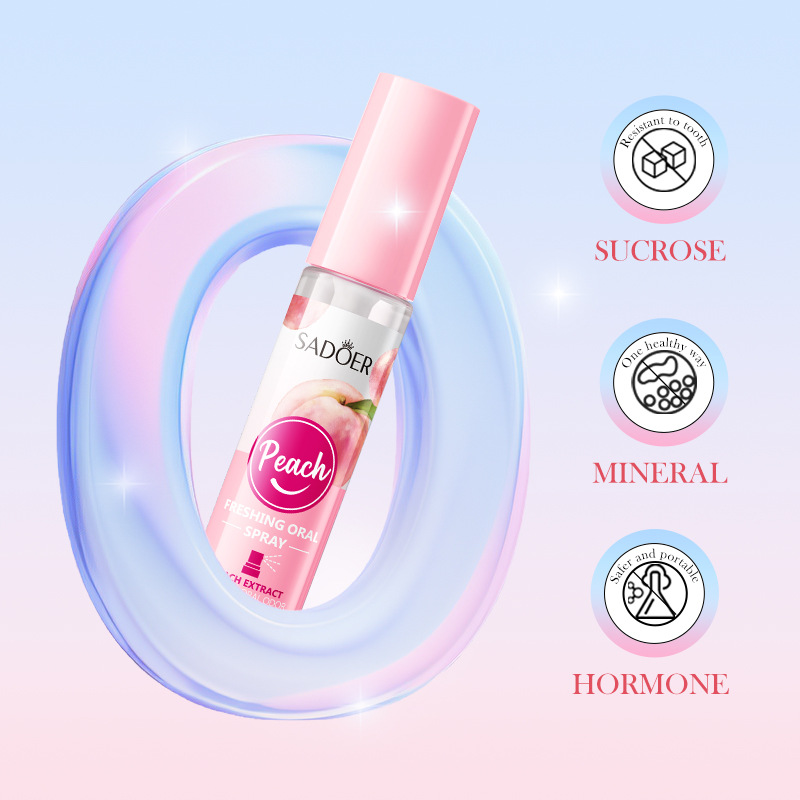SADOER Peach Freshening Oral Spray for freshening Breath and eliminating Bad Breath, cross-border export wholesale Specification drawing