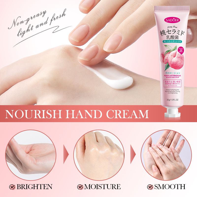 SADOER Peach Lactic Acid Bacteria Nourishing Hand Cream for Autumn and Winter Anti-cracking Hand Cream Cross-border export wholesale Item Picture