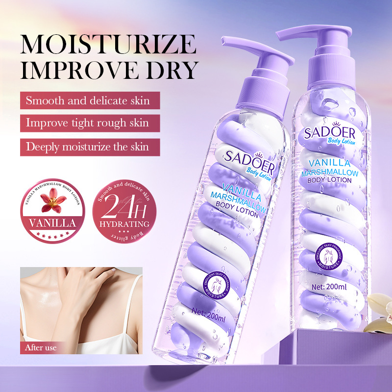 SADOER Vanilla Marshmallow Body Lotion for autumn and winter moisturizing and hydrating cross-border export wholesale full figure
