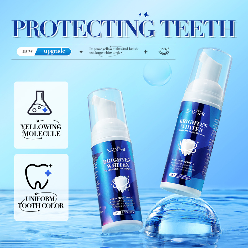 All-english SADOER whitening Teeth Cleaning mousse for removing tartar and gum freshness Oral toothpaste cross-border export wholesale details Picture