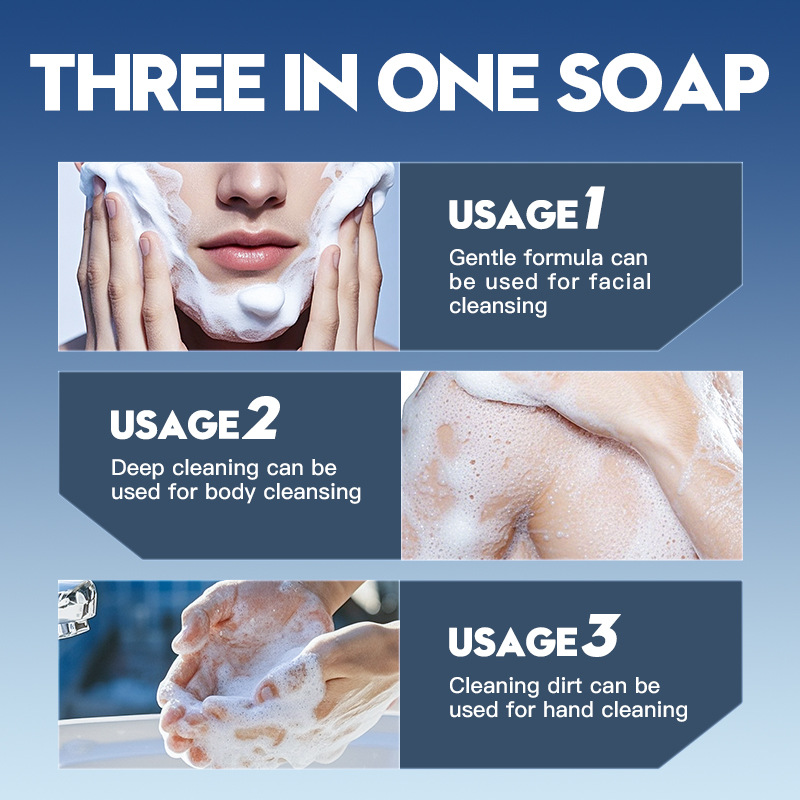 SADOER men's three-in-one soap in English, handmade soap for cleansing the body, universal soap for cross-border export wholesale Application Scenario