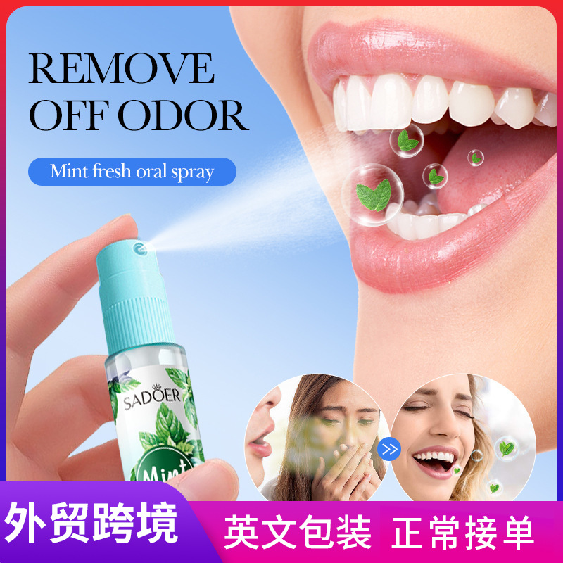 SADOER Mint Freshening Oral Spray, freshening breath and eliminating bad breath Spray, cross-border export wholesale full figure