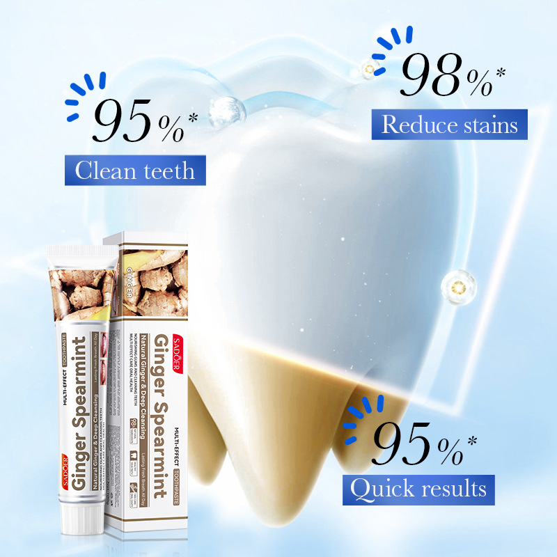 All-english SADOER Ginger and Mint multi-effect Gum Care Toothpaste for cleaning tartar and strengthening teeth cross-border export wholesale Item Picture